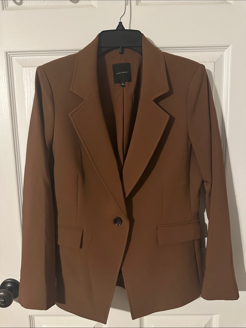 Alex Marie Chestnut Brown Single-Button Blazer